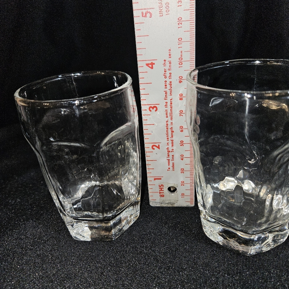 Set 2 Libbey Chivalry Clear Juice Textured Glasses Flat weighted base 6oz. - Picture 7 of 9